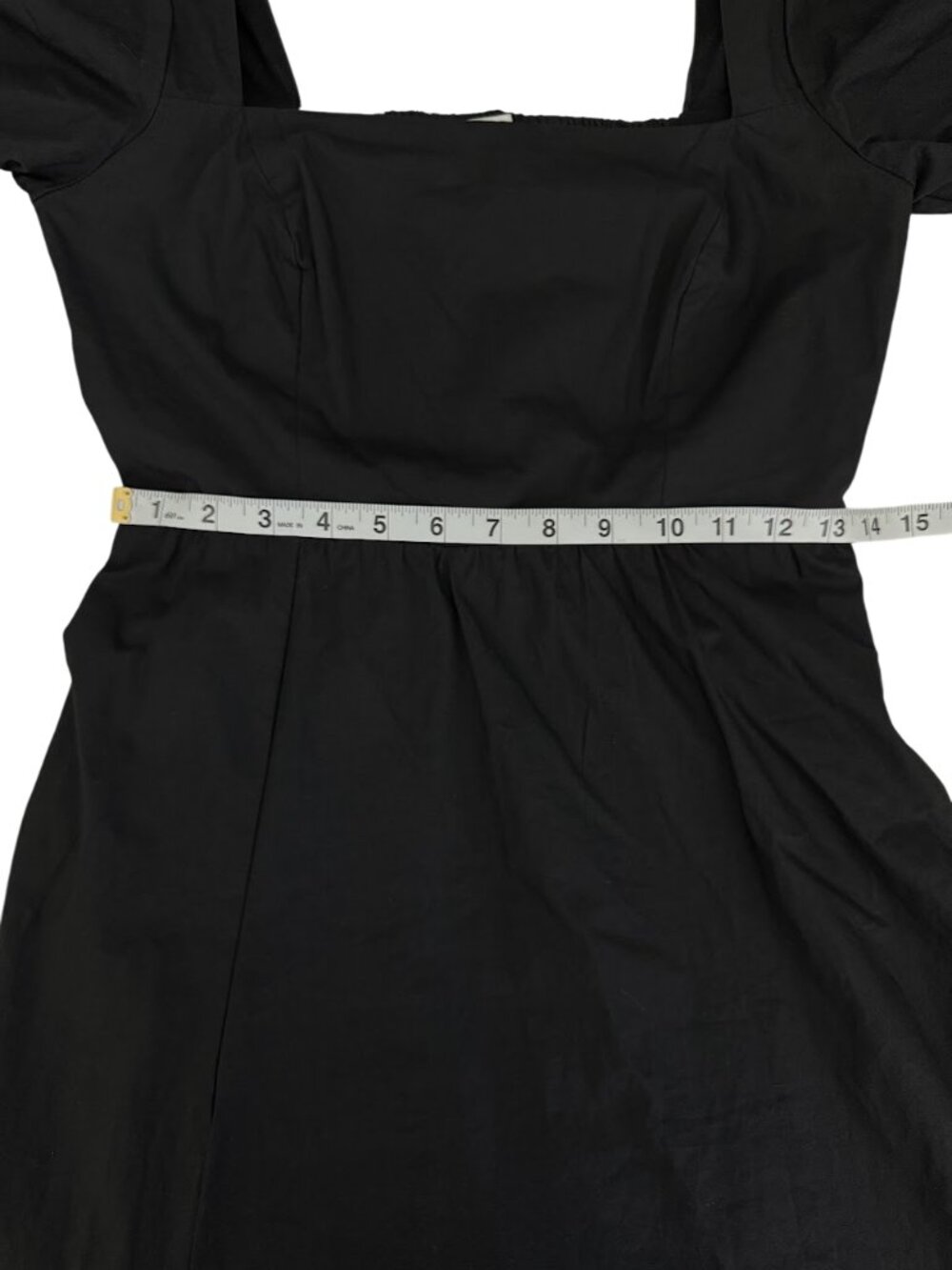 ASTR The Label Black Cotton Puff Sleeve Midi Dress Size S - Picture 6 of 12